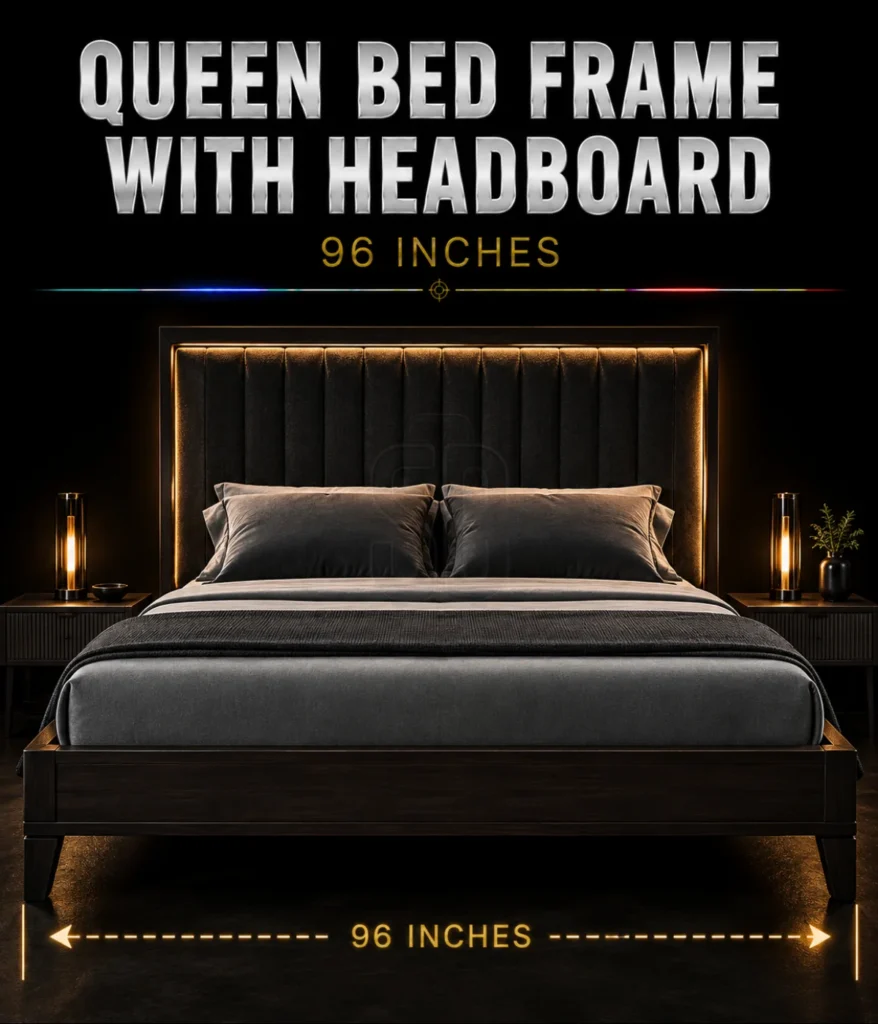 queen-bed-frame-with-headboard-96-inch